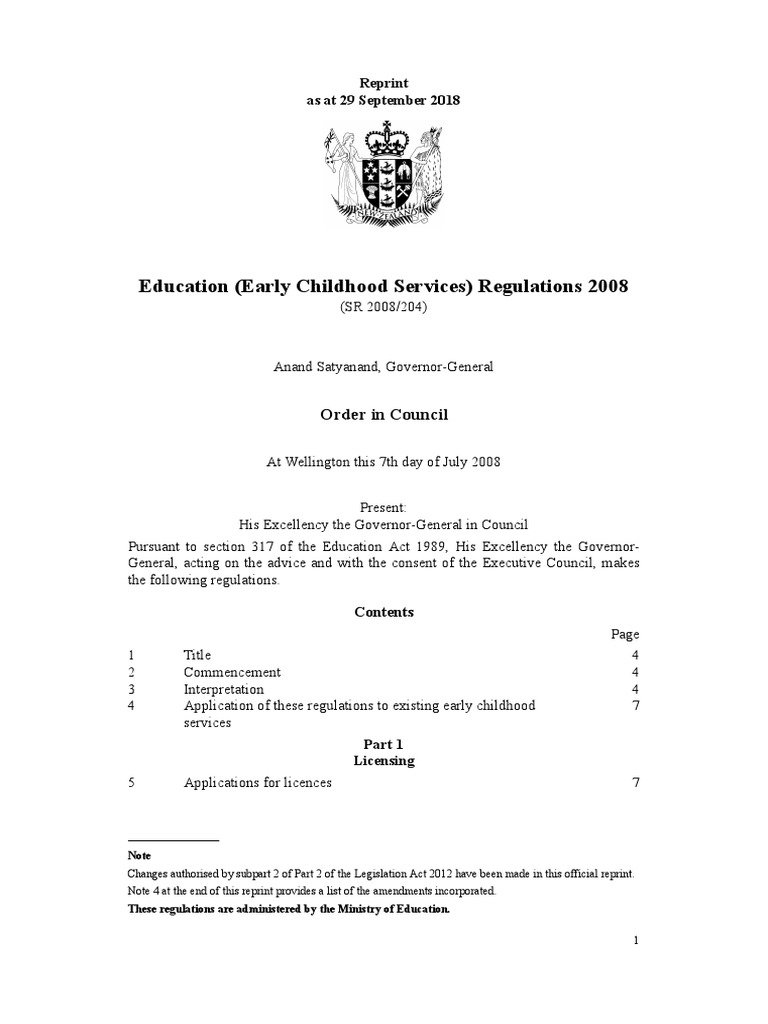 Early Childhood Education Regulations Victoria