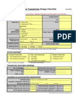 Power Transformer Design Checklist