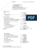 Retail Income Statement Template