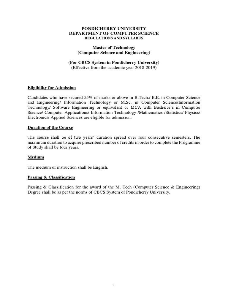 Mtech Cse Curriculum N Syllabus | PDF | Apache Hadoop | Probability ...