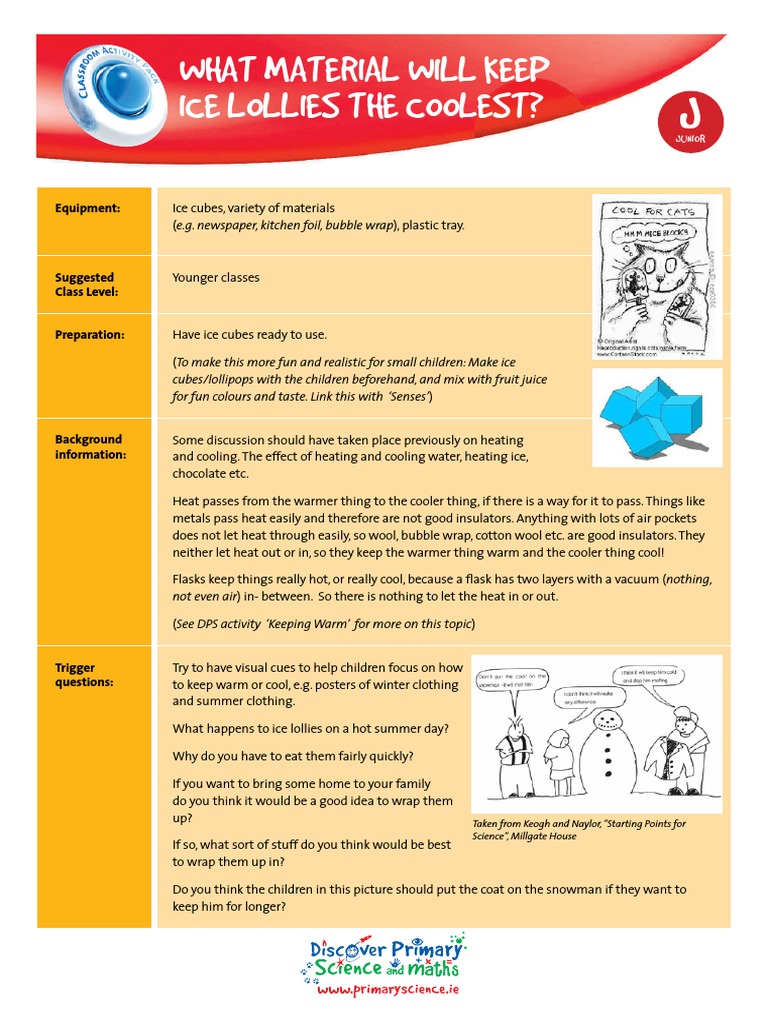 Best Materials to Keep Ice Lollies Cool | PDF | Ice | Building Engineering