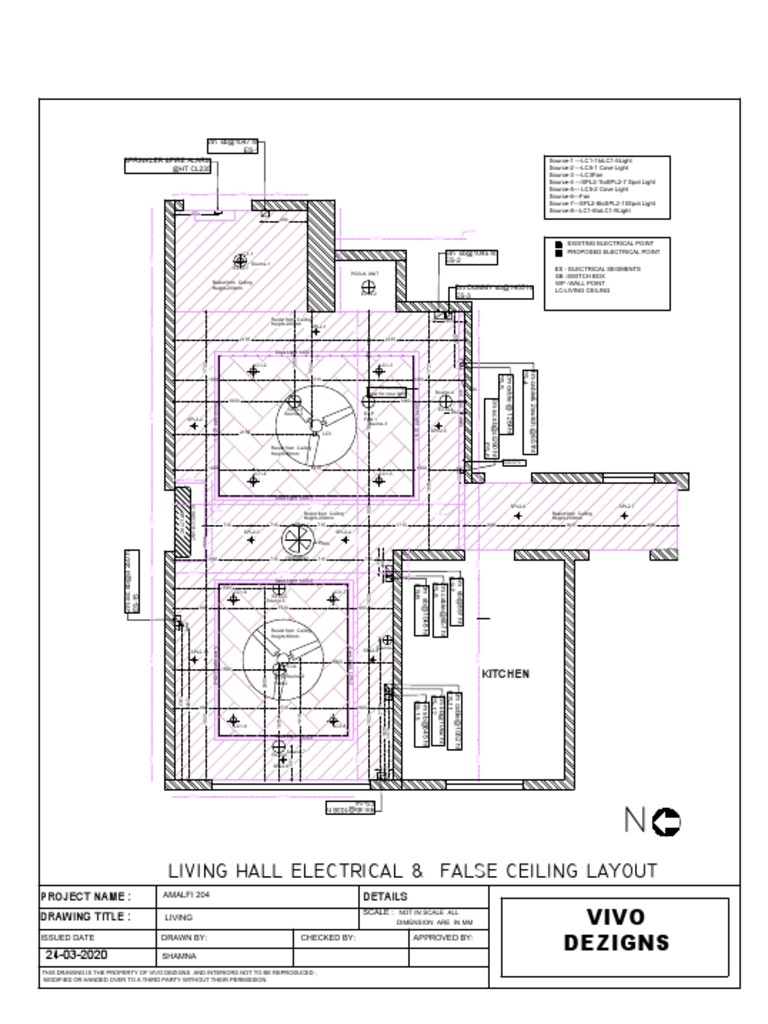 AMALFI 204 2D Electrical and False Ceiling DWG PDF | PDF | Components ...