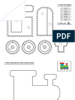 Color, Cut and Paste Train Worksheets PDF