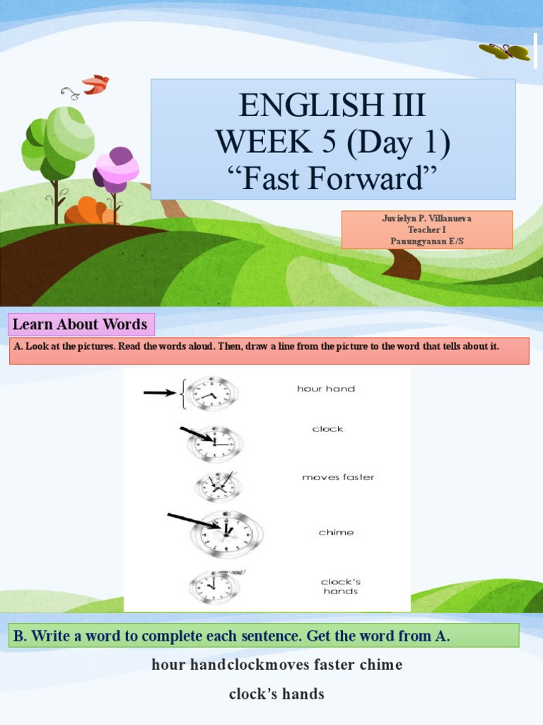 Grade 3 English: Fast Forward Lesson | PDF