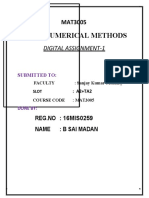 Applied Numerical Methods: Digital Assignment-1