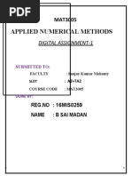 Applied Numerical Methods: Digital Assignment-1