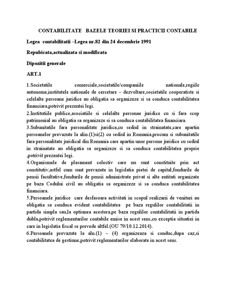 Contabilitate Bazele Teoriei Si Practicii Contabile | PDF
