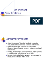 Needs and Product Specifications