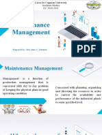 Maintenance Management: Graduate Studies SY: 2020-2021