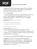 Chapter Two Relations and Functions 2.1. Relations A Relation Is Used To Describe Certain Properties of Things. That Way, Certain Things