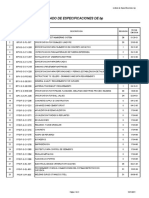 Listado de Especificaciones de BP: Item Nro. Especificacion Descripcion Revision Fecha Emision