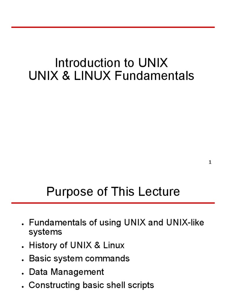 U Lect1 PDF | PDF | Unix | Shell (Computing)