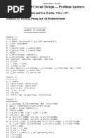 Analog Integrated Circuit Design - Problem Answers