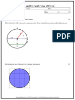 Area and Circumference of Circle PDF