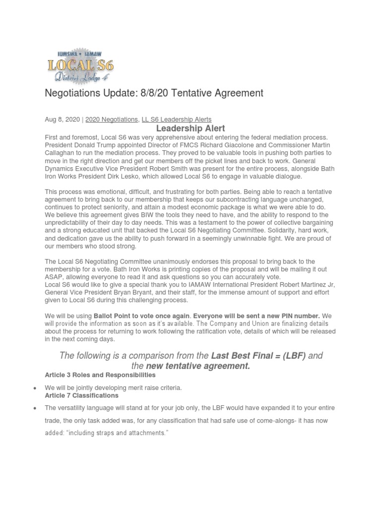 Bath Iron Works Strike Update PDF Business