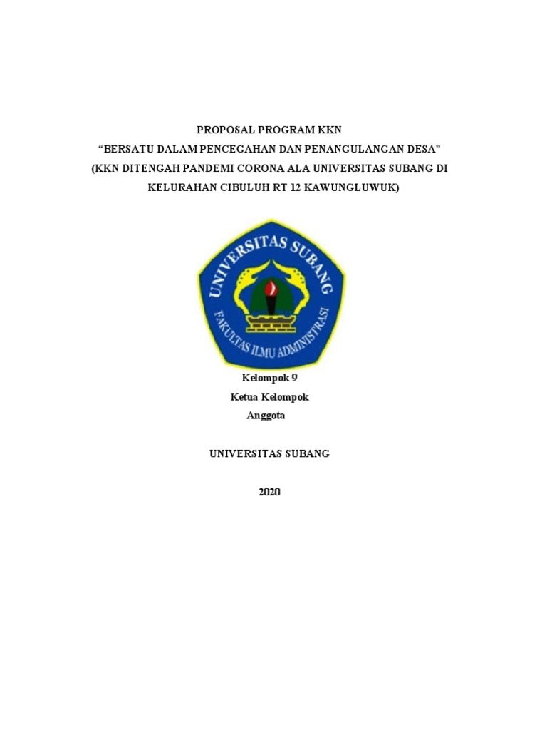 KKN Universitas Subang: Program Desa Cibuluh | PDF | Karier ...