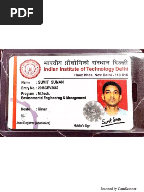 Iit Delhi Id Card