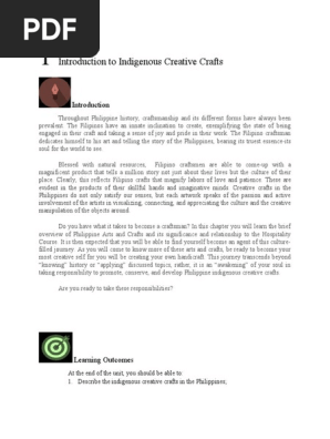 I Introduction To Indigenous Creative Crafts Docx Tourism Philippines