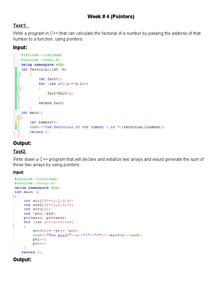 C++ Programs Using Pointers and Arrays | PDF | Computers | Technology ...