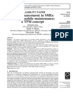 Oee Enhancement in Smes Through Mobile Maintenance: A TPM Concept