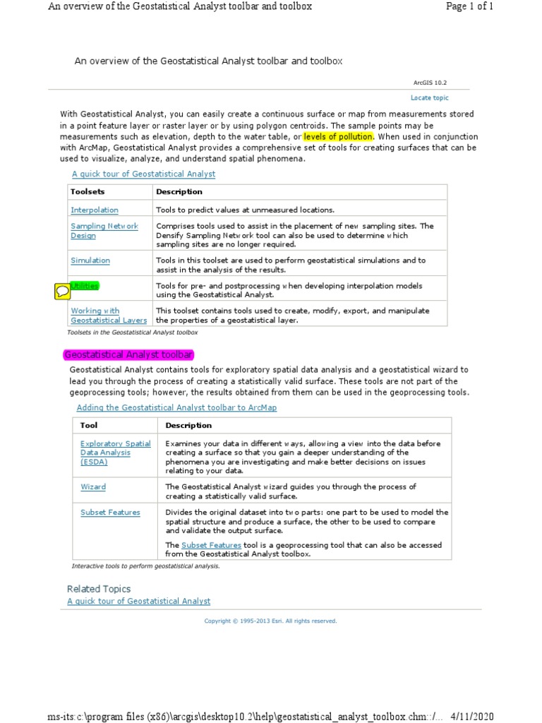 An Overview of The Geostatistical Analyst Toolbar and Toolbox | PDF ...