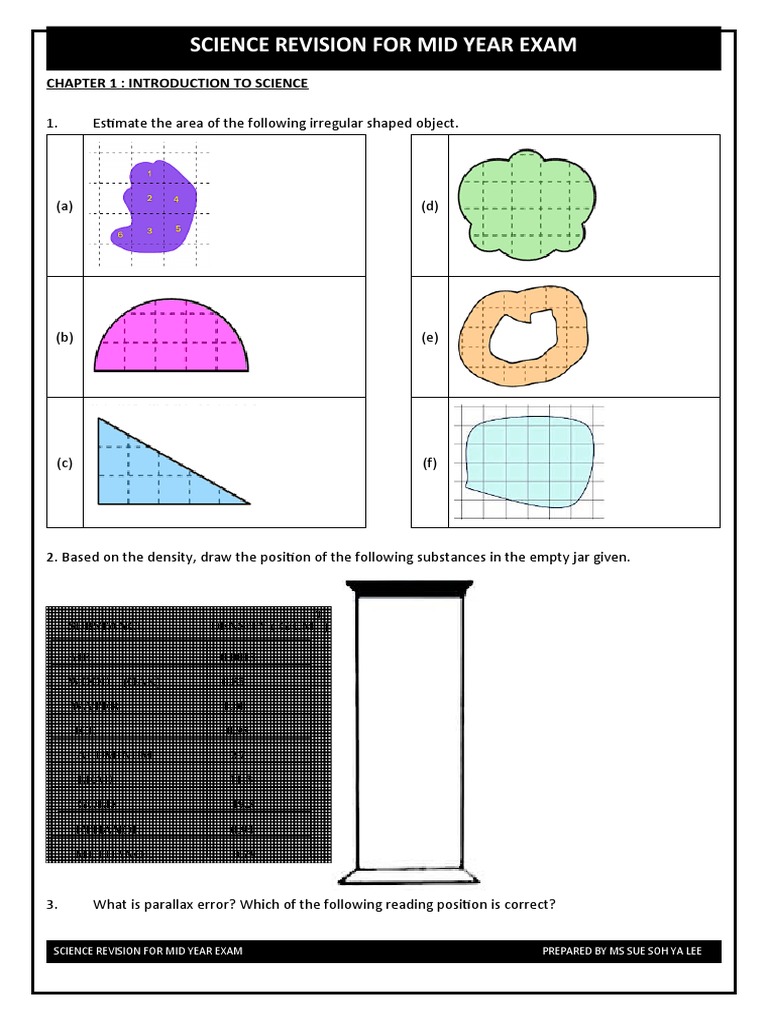 Science Revision For Mid Year Exam: Chapter 1: Introduction To Science ...