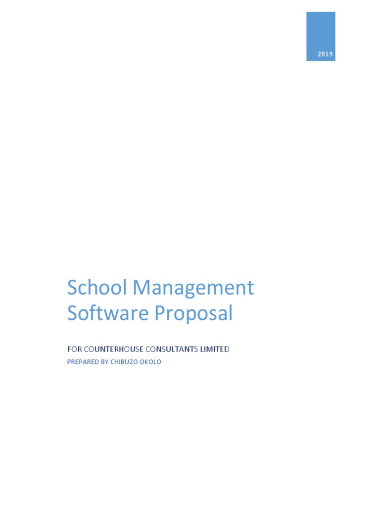 School Management Software Proposal | PDF | Educational Technology ...