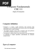 Computer Fundamentals CSE 111