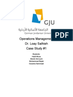 Operations Management Dr. Loay Salhieh Case Study #1: Students: Hadil Mosa Marah Akroush Mohammad Rajab Ousama Sammawi