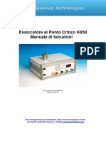 Essiccatore Al Punto Critico K850 Manuale Di Istruzioni