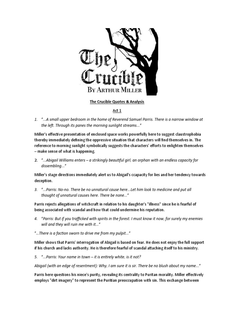 The Crucible Quote and Analysis PDF