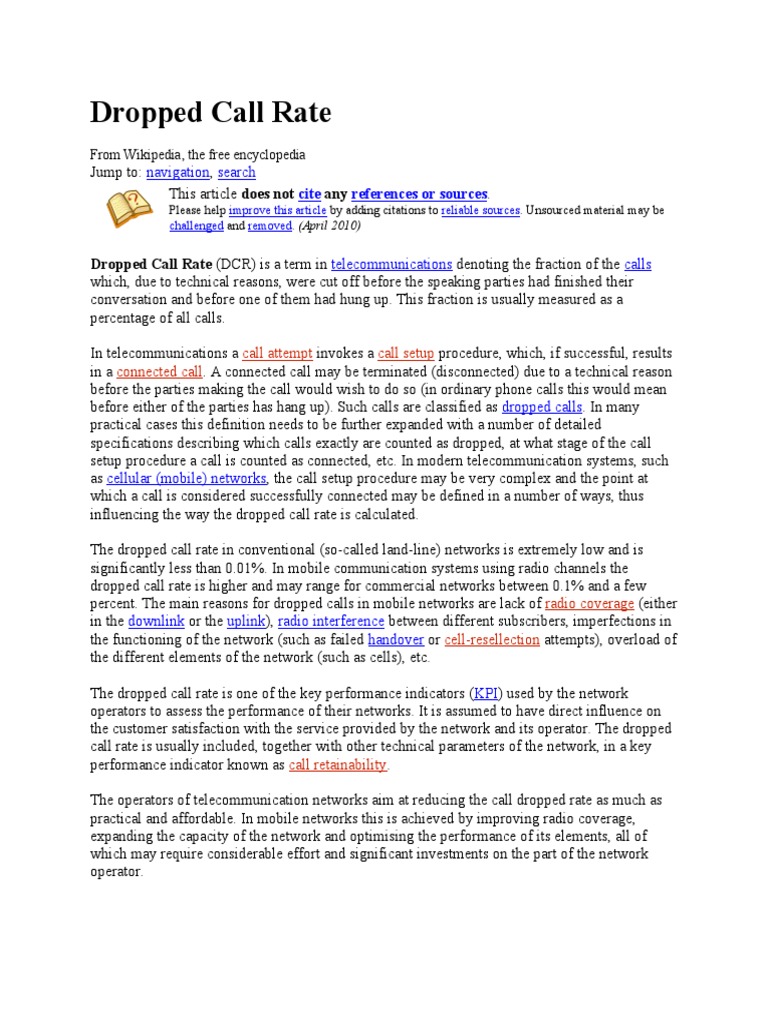 Dropped Call Rate Download Free PDF Service Industries