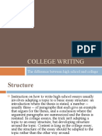 College Writing: The Difference Between High School and College