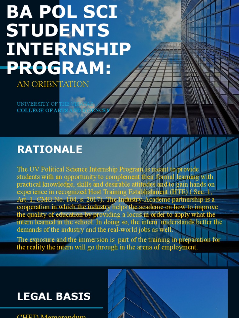Ba Political Science Internship Program Orientation PDF Internship