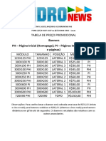 Tabela de Preço Promocional Sidronewa