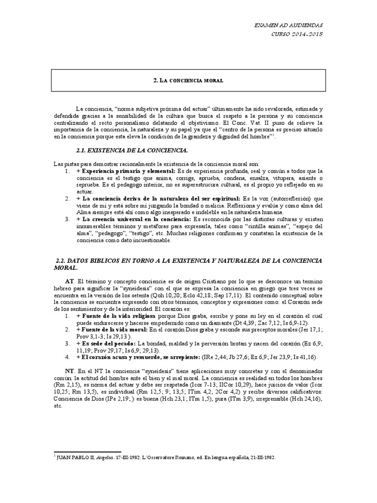 Conciencia Moral: Perspectivas y Fundamentos | PDF | Moralidad | La Ley ...