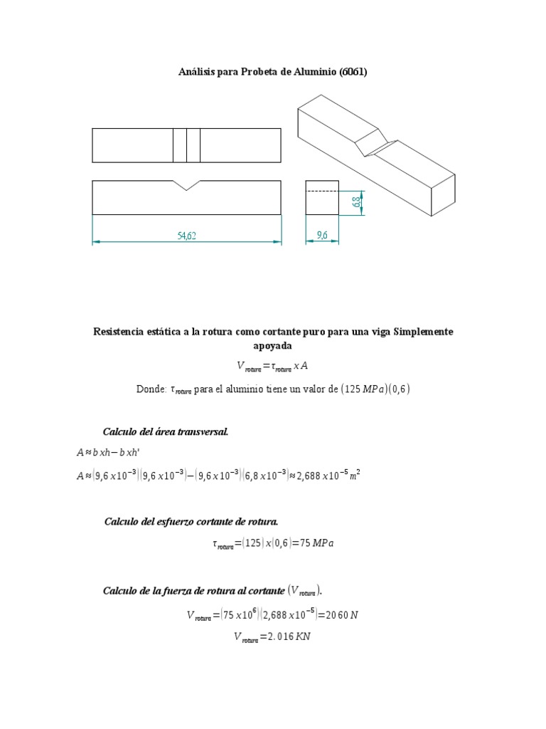 Análisis para Probeta de Aluminio CORREGIDO | PDF | Elasticidad (Física ...