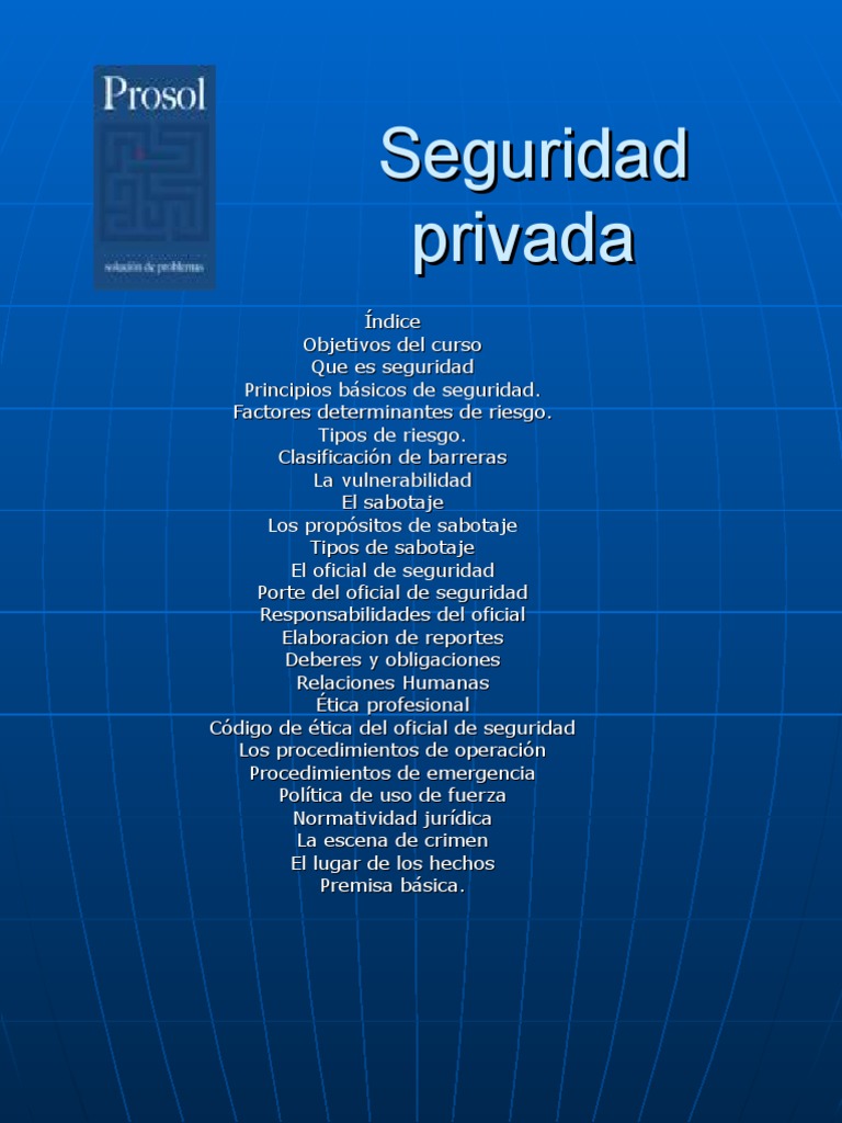 Curso de Seguridad Privada | PDF | Policía | Vulnerabilidad