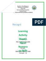 Recogni Zing: Learning Activity Sheet (L AS) in Numera Cy Skills
