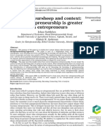 (2017) Gaddefors & Anderson - Entrepreneursheep and Context When Entrepreneurship Is Greater Than Entrepreneurs