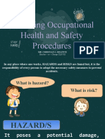 Practicing Occupational Health and Safety Procedures: Mr. Christian G. Relente