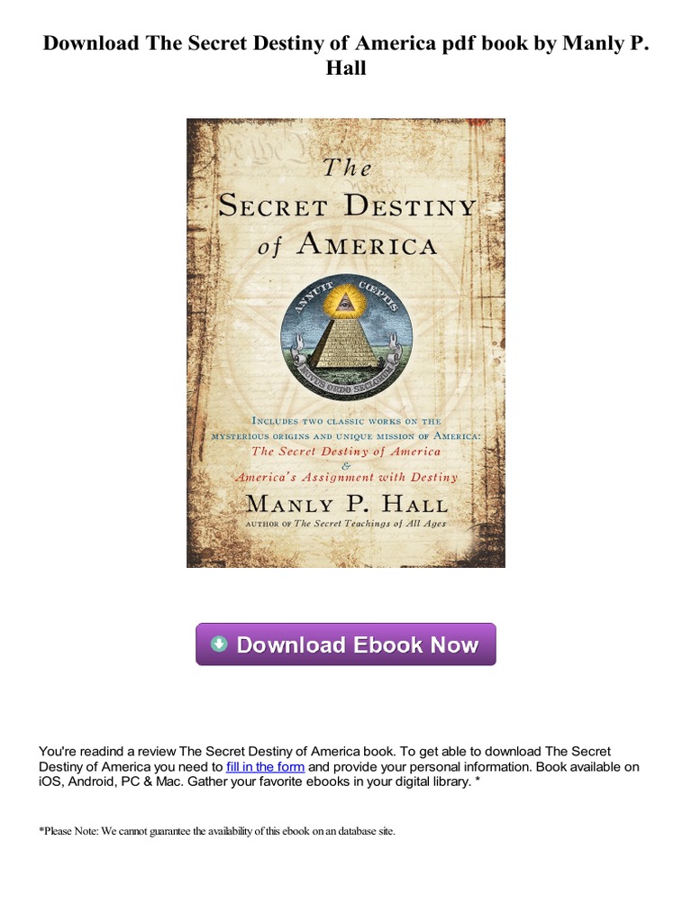 The Secret Destiny of America PDF Book by Manly P. Hall