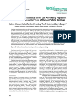 A Viscoelastic Constitutive Model Can Accurately Represent Entire Creep Indentation Tests of Human Patella Cartilage