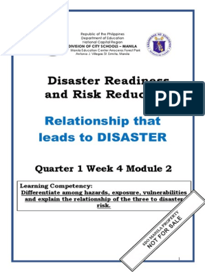 Pdfcoffee.com Drrrq1m4pdf-pdf-free.pdf - 12 Disaster Readiness And Risk  Reduction Quarter 1 - Module 4 Recognizing Vulnerability Of Exposed -  DISASTER RGDGH