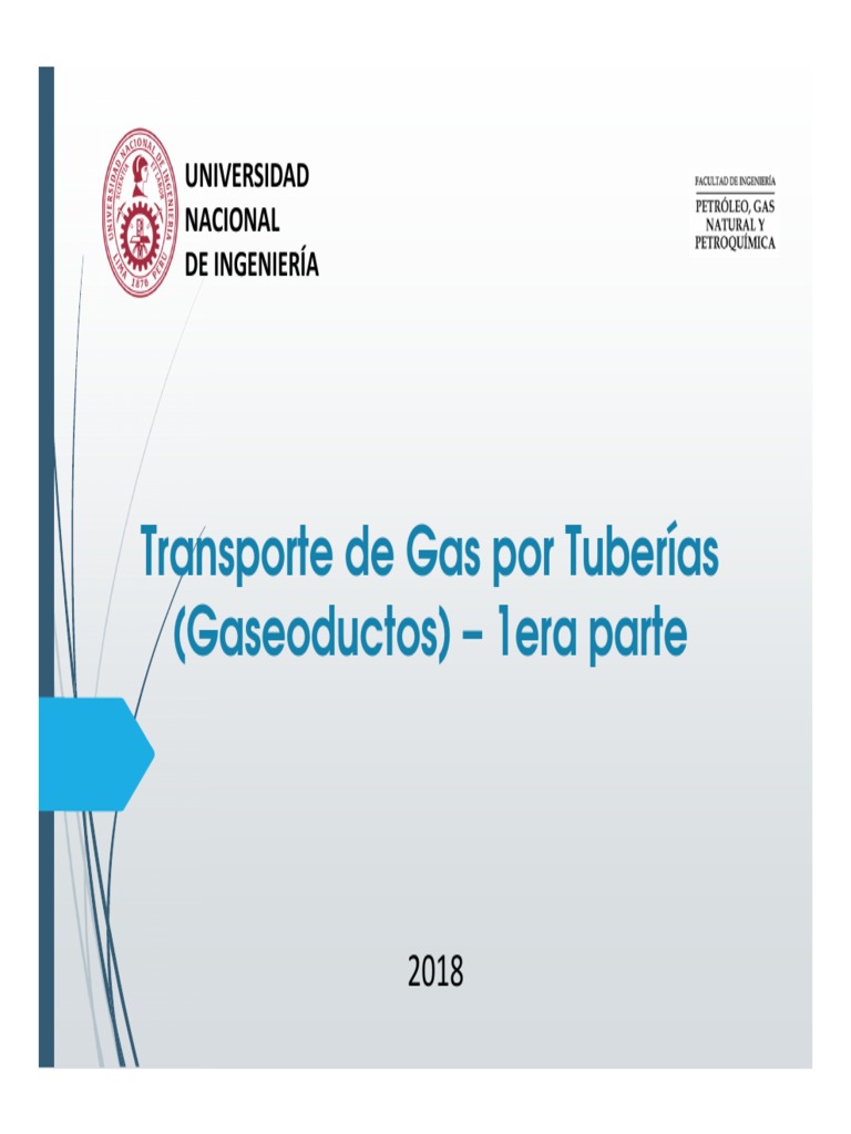 Transporte de Gas Por Tuberías - Primera Parte | PDF | Gases | Presión