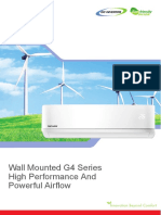 Wall Mounted G4 Series High Performance and Powerful Air Ow: DC Inverter