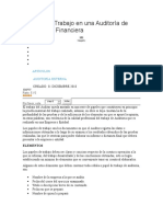 Papeles de Trabajo en Una Auditoría de Información Financiera