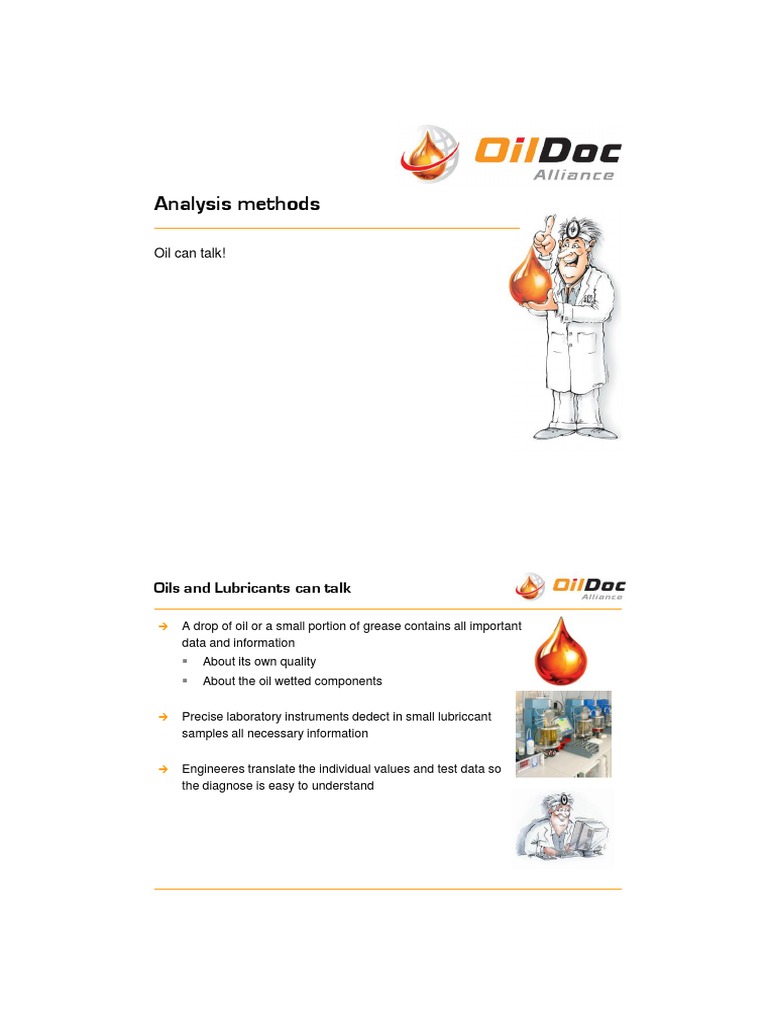 04 Oil Analysis Methods PDF Lubricant Filtration