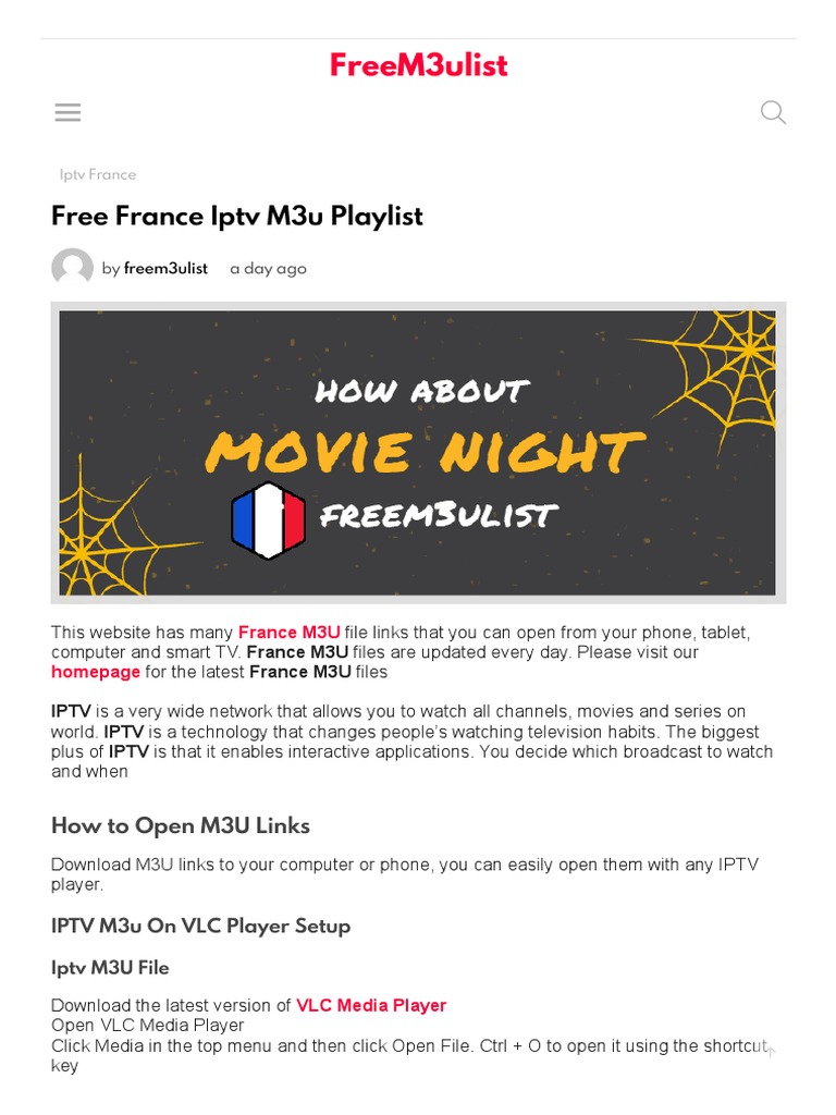 Free France Iptv M3u Playlist - FreeM3ulist | PDF