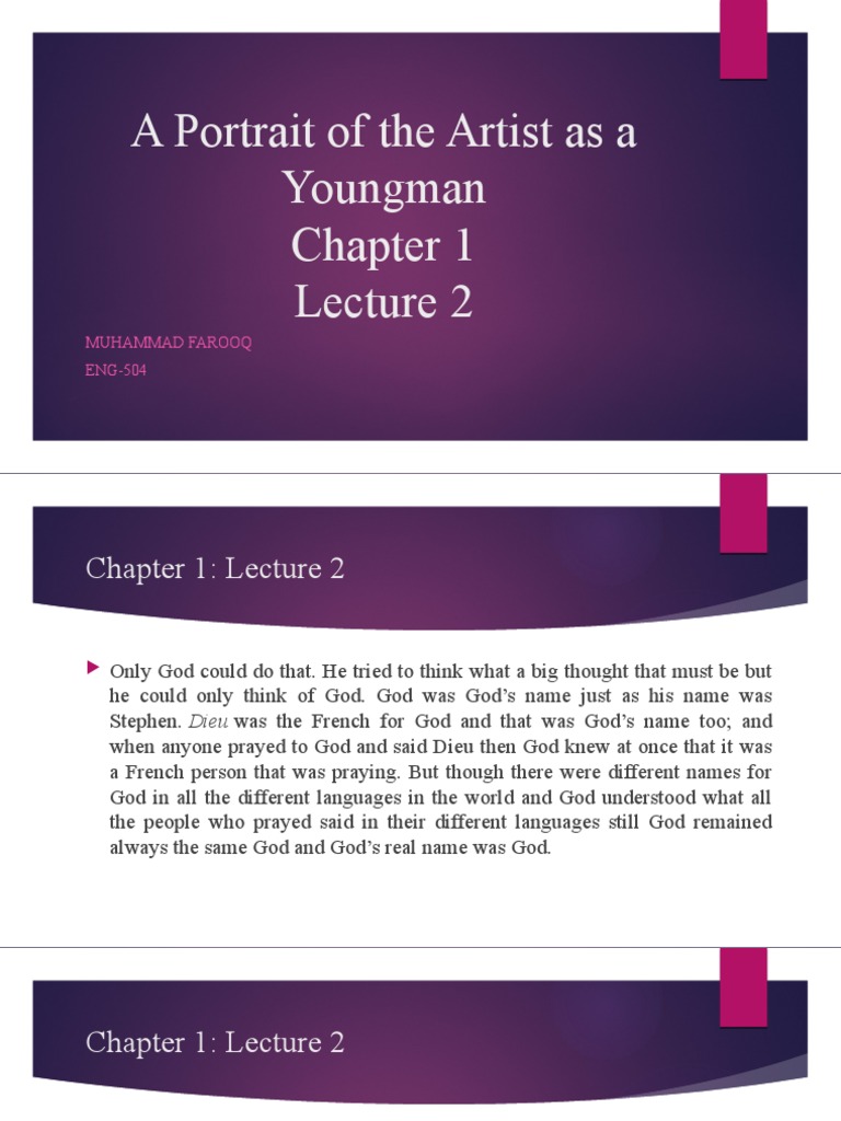 A Portrait of The Artist As A Youngman Lecture 2 | PDF | Religion And ...